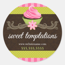 Pegatina Redonda Elegante pastelería