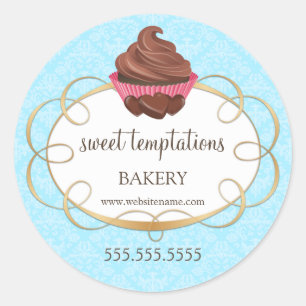 Pegatina Redonda Elegante pastelería de chocolate
