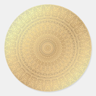 Pegatina Redonda Elegante patrón oro glamour moderno plantilla en b