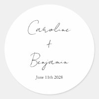 Elegante Personalizado de Boda de guiones blancos 