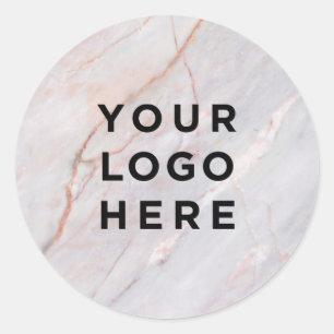 Pegatina Redonda Elegante Personalizado de logotipo comercial de má