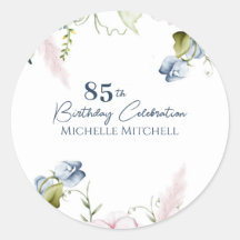 Elegante Personalizado Rosa Azul 85º cumpleaños