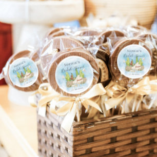 Pegatina Redonda Elegante piano violín palomas flores Bridal Shower