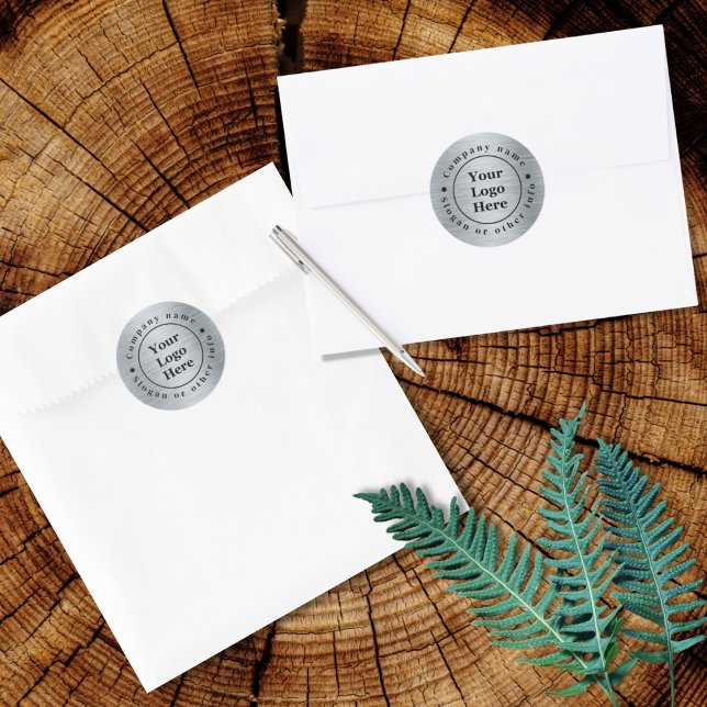 Pegatina Redonda Elegante plata metálica (Subido por el creador)