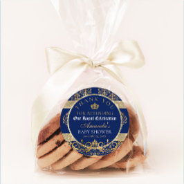 Pegatina Redonda Elegante príncipe real Baby Shower