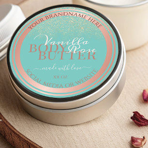 Pegatina Redonda Elegante producto Verde azulado Etiquetas de embal