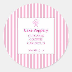 Pegatina Redonda Elegante Rayado