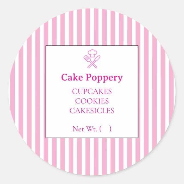 Pegatina Redonda Elegante Rayado (Anverso)