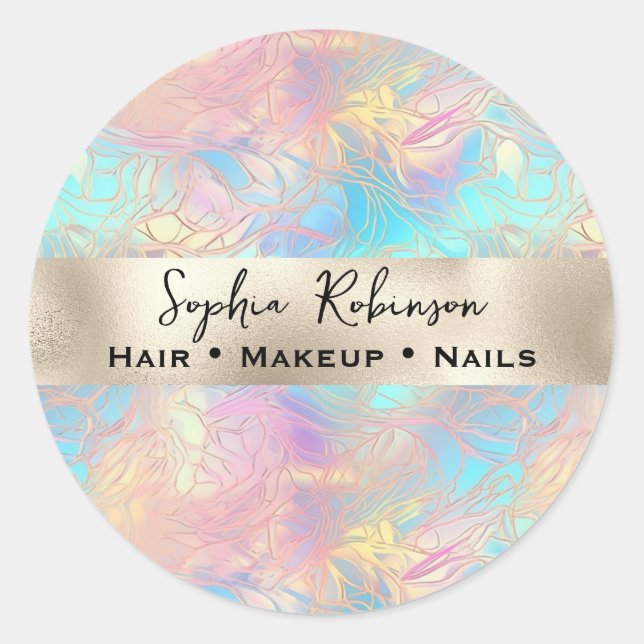 Pegatina Redonda Elegante Relieve metalizado irlandés y de la Perla (Anverso)