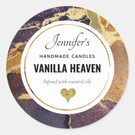 Pegatina Redonda Elegante Resumen Agate Alcohol Ink Business