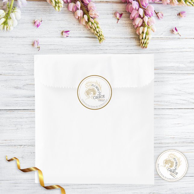 Pegatina Redonda Elegante Rosa Abstracto Superando Con Gracia (Subido por el creador)