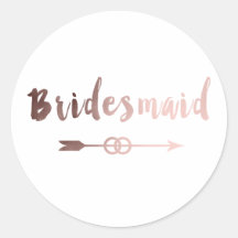 elegante rosa dorado bridesmaid flecha boda anillo