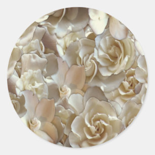 Pegatina Redonda Elegante Rosa floral Petal