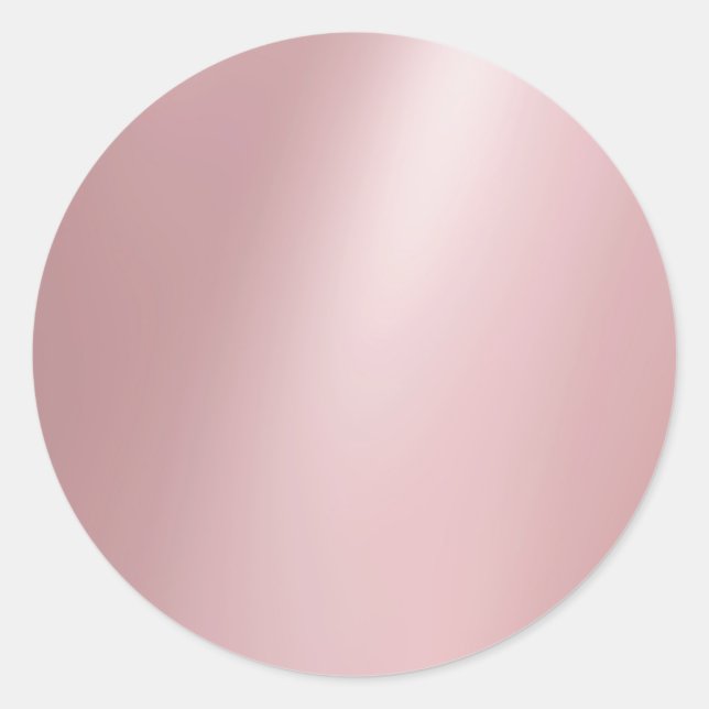 Pegatina Redonda Elegante Rosa Gold Blank Modelo moderno de plantil (Anverso)