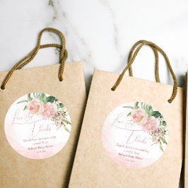 Pegatina Redonda Elegante rosa rosa rosa rosa rosa ducha bebé graci