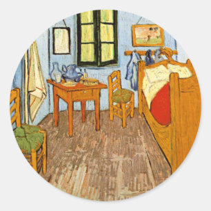 Pegatina Redonda Elegante Rustic Vincent Van Gogh - Dormitorio en A