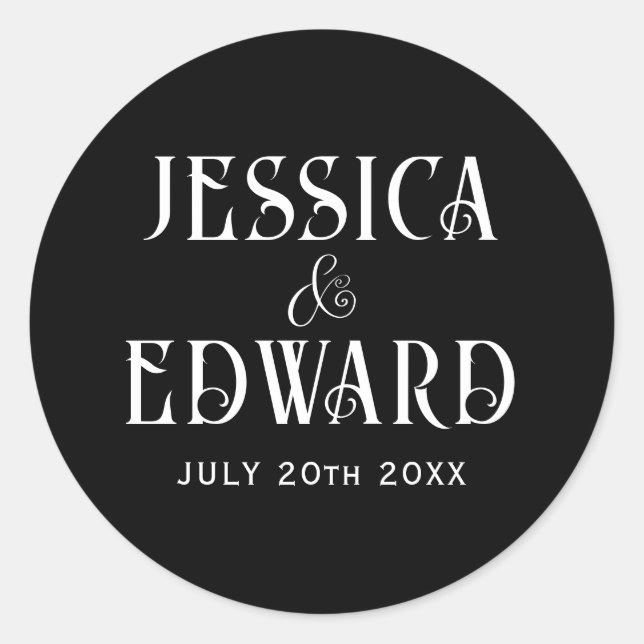 Pegatina Redonda Elegante Sencilla y Moderna Moda de fotografías de (Anverso)