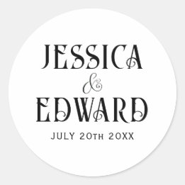 Pegatina Redonda Elegante Sencilla y Moderna Moda de fotografías de