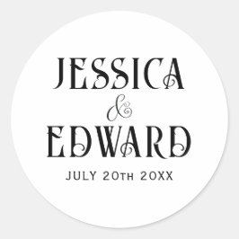 Pegatina Redonda Elegante Sencilla y Moderna Moda de fotografías de