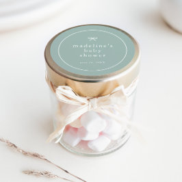 Pegatina Redonda Elegante Sencillo Sexo Neutral Baby Shower