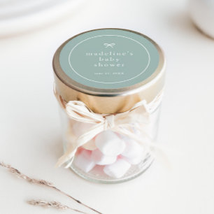 Pegatina Redonda Elegante Sencillo Sexo Neutral Baby Shower