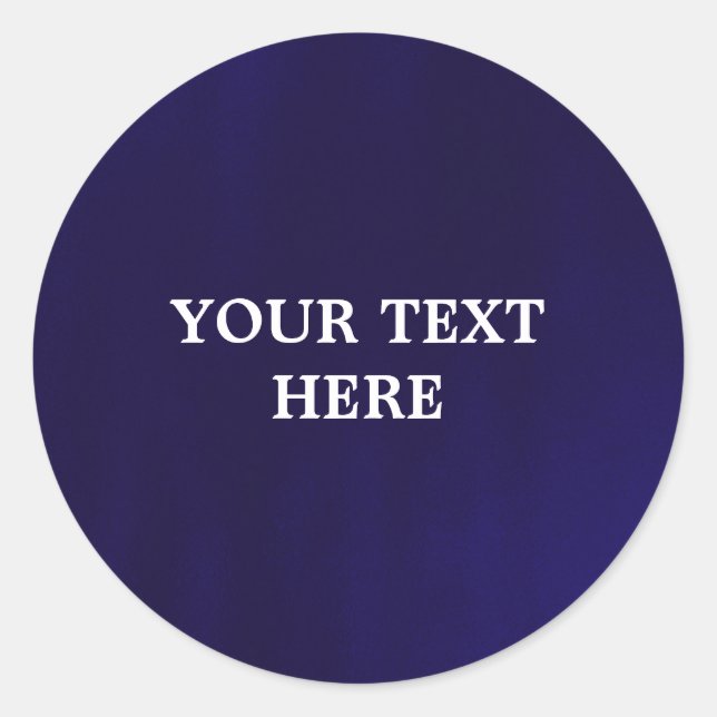 Pegatina Redonda Elegante Sheen elegante azul de la Marina Oscura (Anverso)