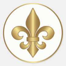 Elegante símbolo francés de fleur de lis en oro