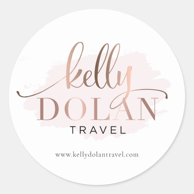 Pegatina Redonda Elegante Simple Añadir Un Personalizado De Logotip (Anverso)