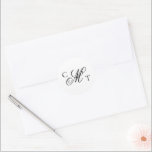 Pegatina Redonda Elegante Suite Boda Monograma<br><div class="desc">El elegante pegatina circular Monograma Suite presenta el nuevo monograma de la pareja en un diseño elegante y sencillo.</div>