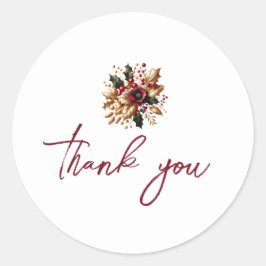 Pegatina Redonda Elegante tarjeta dorada foto tarjeta de agradecimi