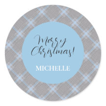 Elegante Tartán Azul Moderno Personalizado