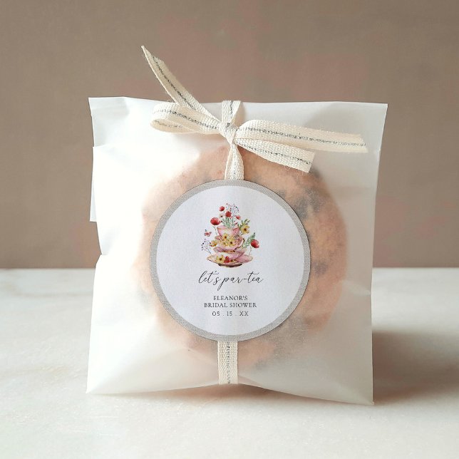 Pegatina Redonda Elegante Té de Flores Silvestres para Despedida de (Subido por el creador)