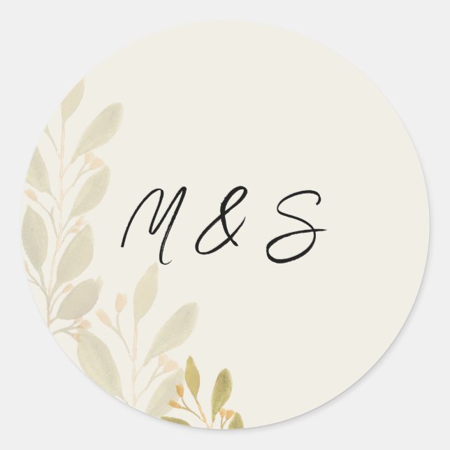 Pegatina Redonda Elegante Tee verde suave personalizado (Anverso)