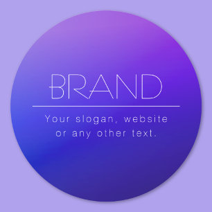 Pegatina Redonda Elegante texto editable y color morado moderno des