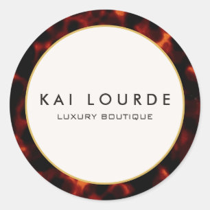 Pegatina Redonda Elegante Tortoiseshell Moda Luxury