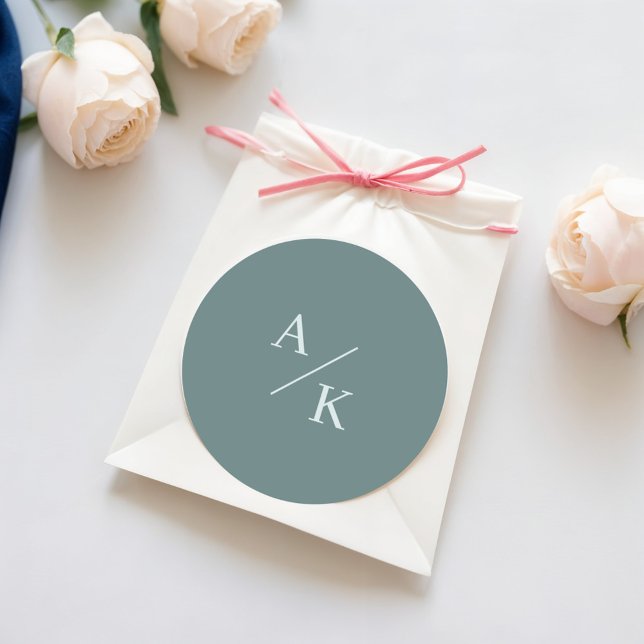 Pegatina Redonda Elegante Turquesa Floral/Verde azulado (Subido por el creador)