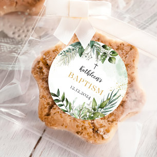 Pegatina Redonda Elegante vegetación Foliage Baptism