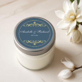 Pegatina Redonda Elegante victoriano