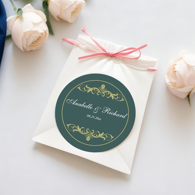 Pegatina Redonda Elegante victoriano (Subido por el creador)