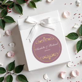 Pegatina Redonda Elegante victoriano