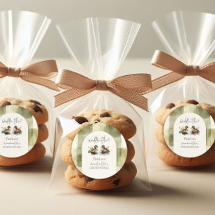 Pegatina Redonda Elegante Waddle, es revelación de género del pato 