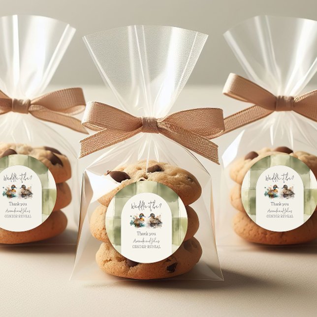 Pegatina Redonda Elegante Waddle, es revelación de género del pato  (Subido por el creador)