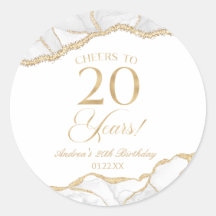 Elegante White Gold Agate Fiesta de cumpleaños núm