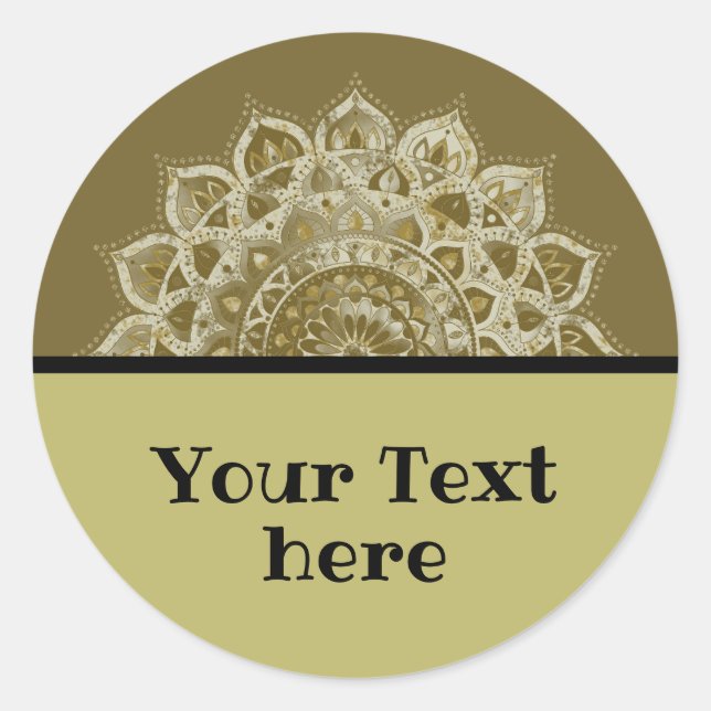 Pegatina Redonda Elegante y colorido Mandala estilo India 4 (Anverso)