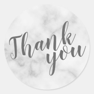 Pegatina Redonda Elegante y elegante Boda de Mármol Favor Gracias