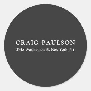 Pegatina Redonda Elegante y elegante, elegante, clásico, gris oscur