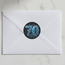 Elegante y Glamoroso Cumpleaños 70 Diamantes Azul 