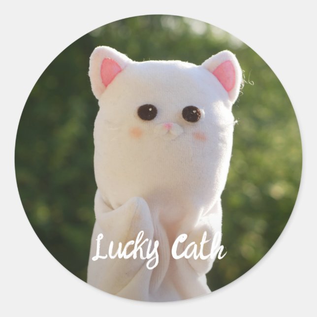 Pegatina Redonda Elegante y moderno foto personalizada (Anverso)