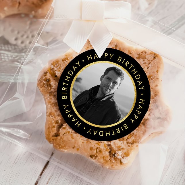 Pegatina Redonda Elegante Y Personalizado El Oro De Cumpleaños Y El (Subido por el creador)