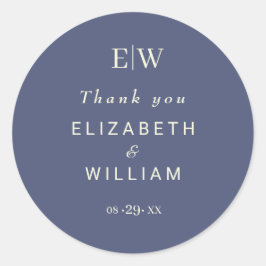 Pegatina Redonda Elegante y sencillo atardecer futuro con Boda mono